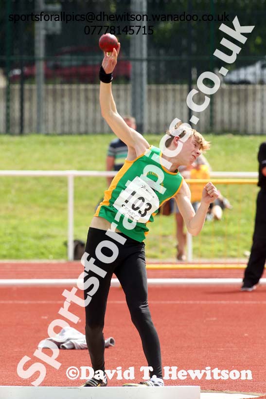 Boys under-15s shot putt, Northern Under-13s, U-15s and 17s Championships. Photo: David T. Hewitson/Sports for All Pics